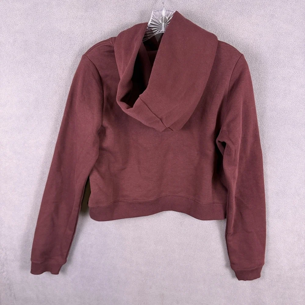 Nike Womens Cropped Hoodie Medium Burgundy Long Sleeve Swoosh IM7494-652‎